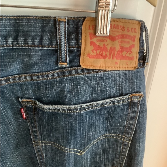 Levi’s 505 - Straight Leg Dark Wash Denim Jeans - Men’s Size 38x32 - Picture 6 of 12